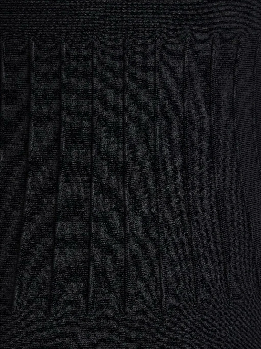STAUD Deora Ribbed-Knit Mini Dress in Black L Large Long Sleeve Fit & Flare $325 - Picture 3 of 11